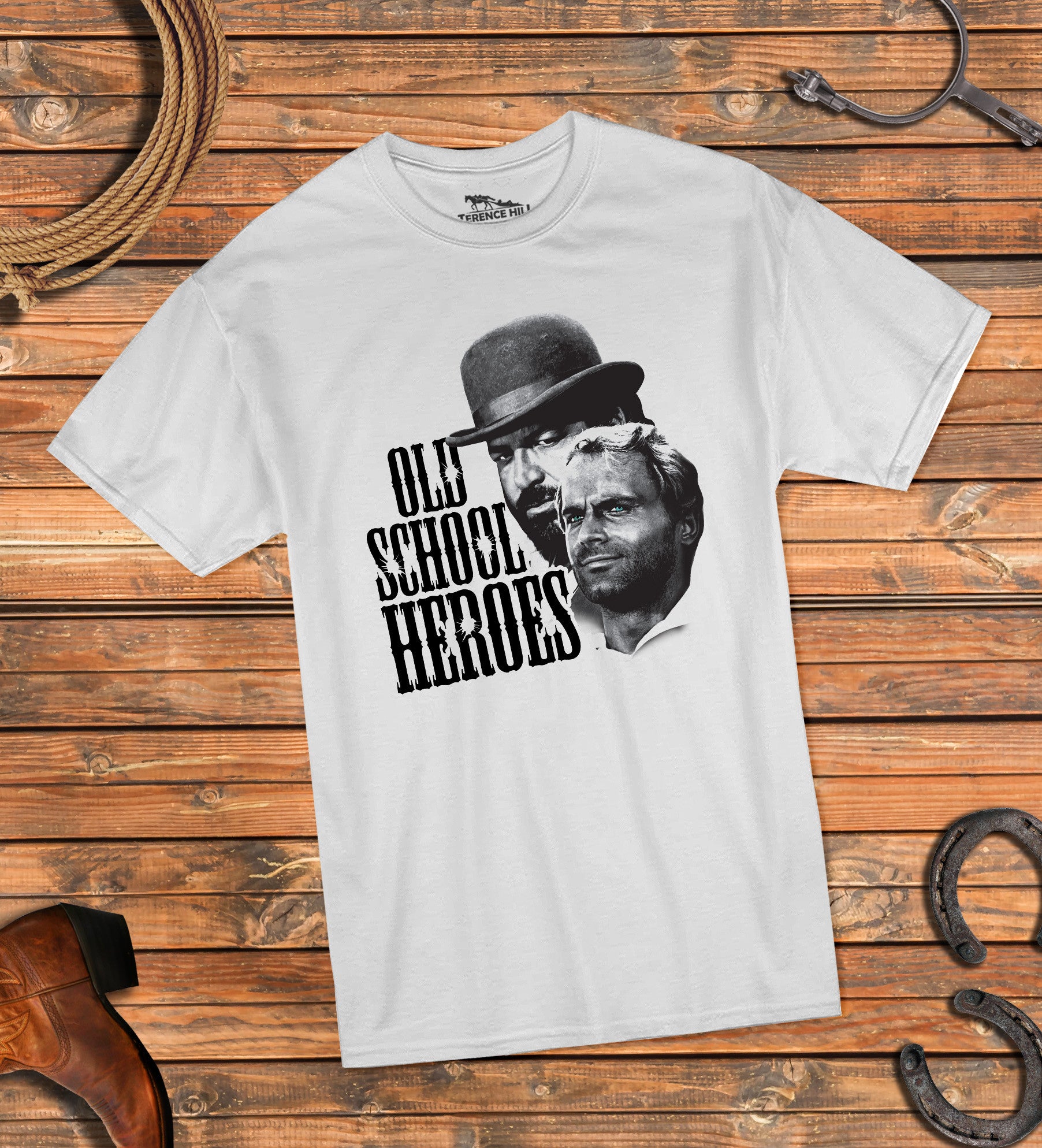 Old School Heroes (white) - Bud & Terence