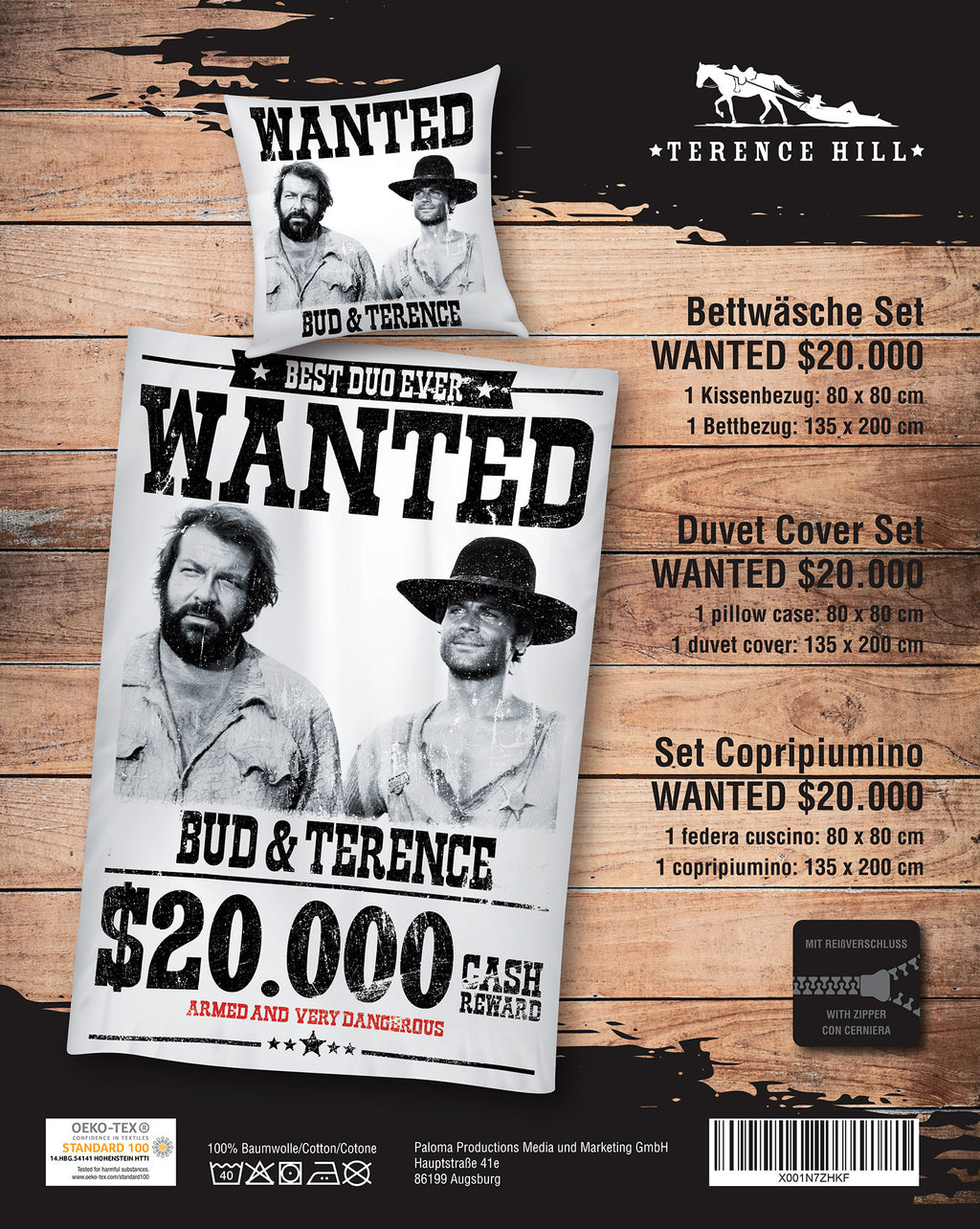 Set Copripiumino - Wanted $20.000 - Terence Hill