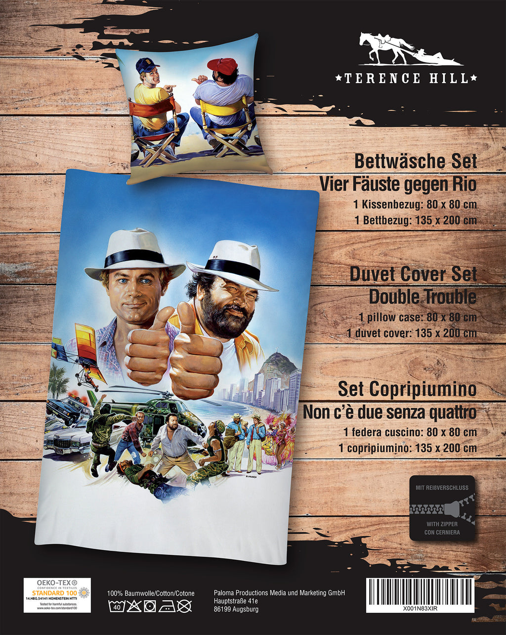 Set Copripiumino - Non c'è due senza quattro - Terence Hill - Renato Casaro Edition