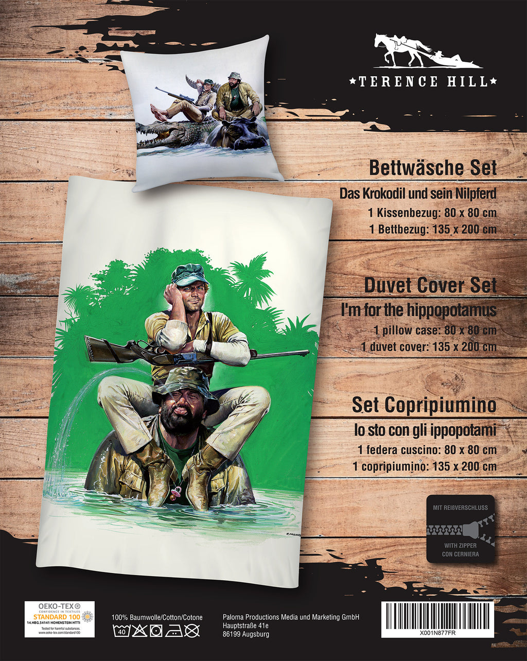 Duvet Cover Set - I'm For the Hippopotamus - Terence Hill - Renato Casaro Edition