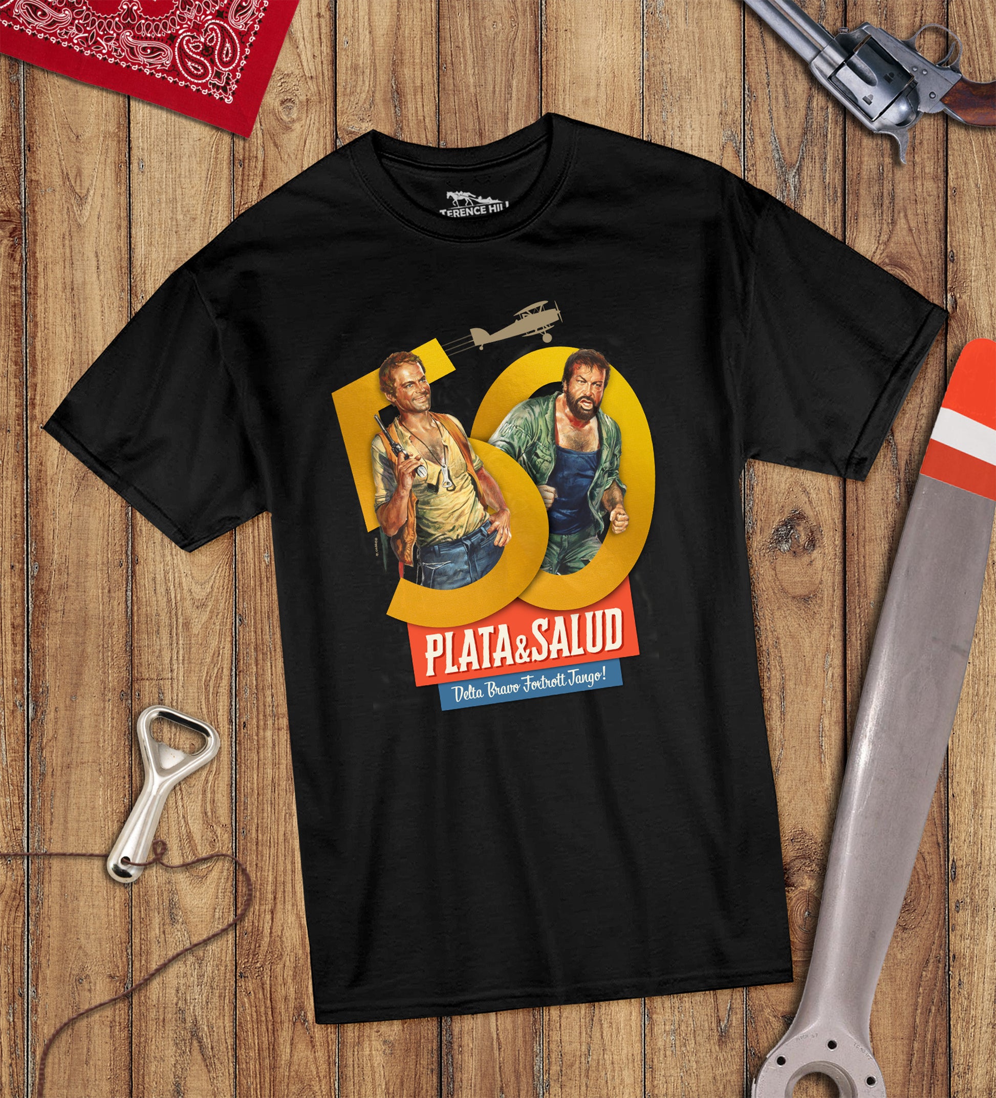 50° Anniversario - Plata & Salud (Più forte ragazzi!) T-Shirt (nero) - Bud & Terence