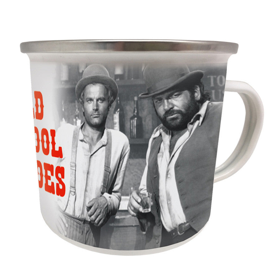 Old School Heroes - Emaille-Becher (9 x 9 cm)