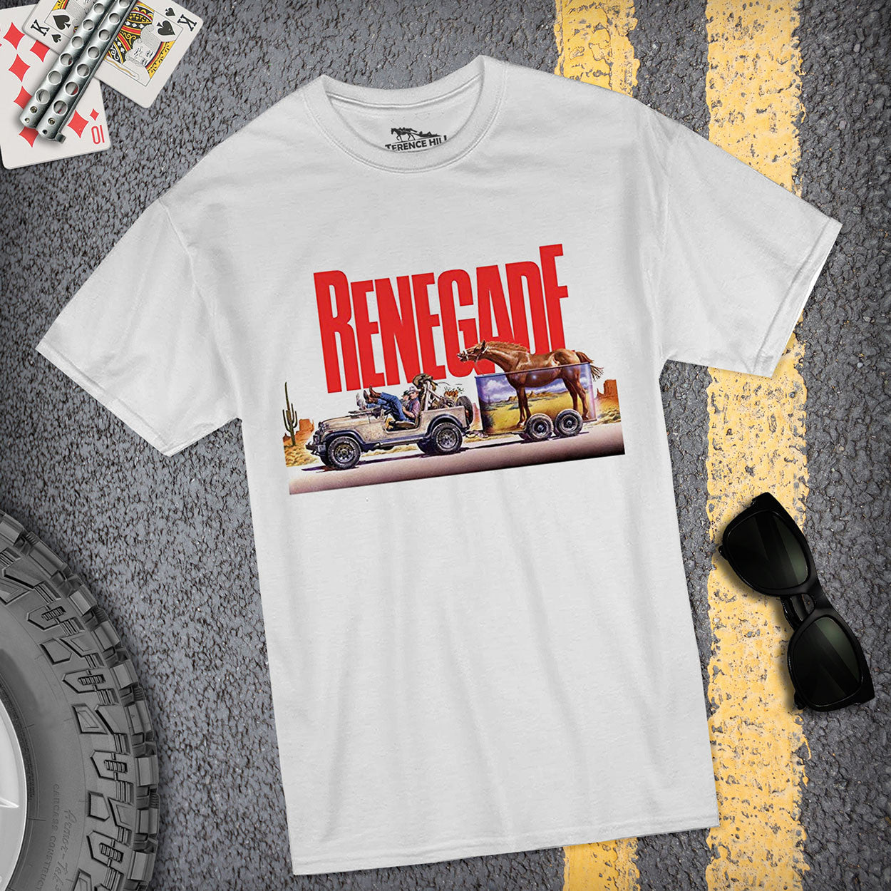 Renegade un osso troppo duro - Jeep - T-Shirt (bianco) - Terence Hill - Renato Casaro Edition