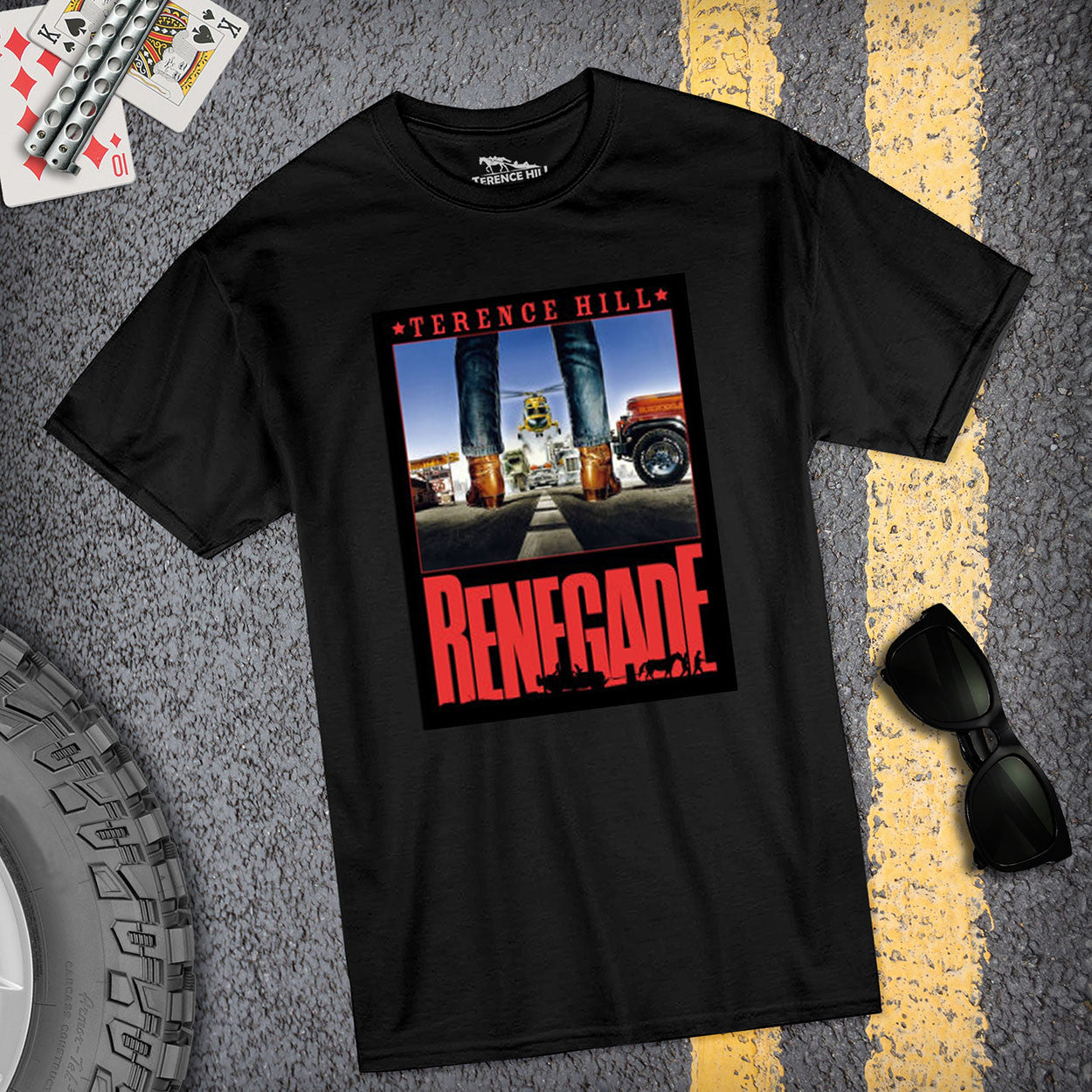 Renegade un osso troppo duro Poster - T-Shirt (nero) - Terence Hill - Renato Casaro Edition