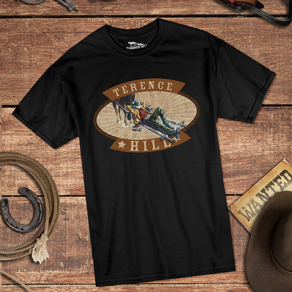 Der Müde Joe - Pritsche - T-Shirt (schwarz) - Die rechte und die linke Hand des Teufels - Terence Hill - Renato Casaro Edition