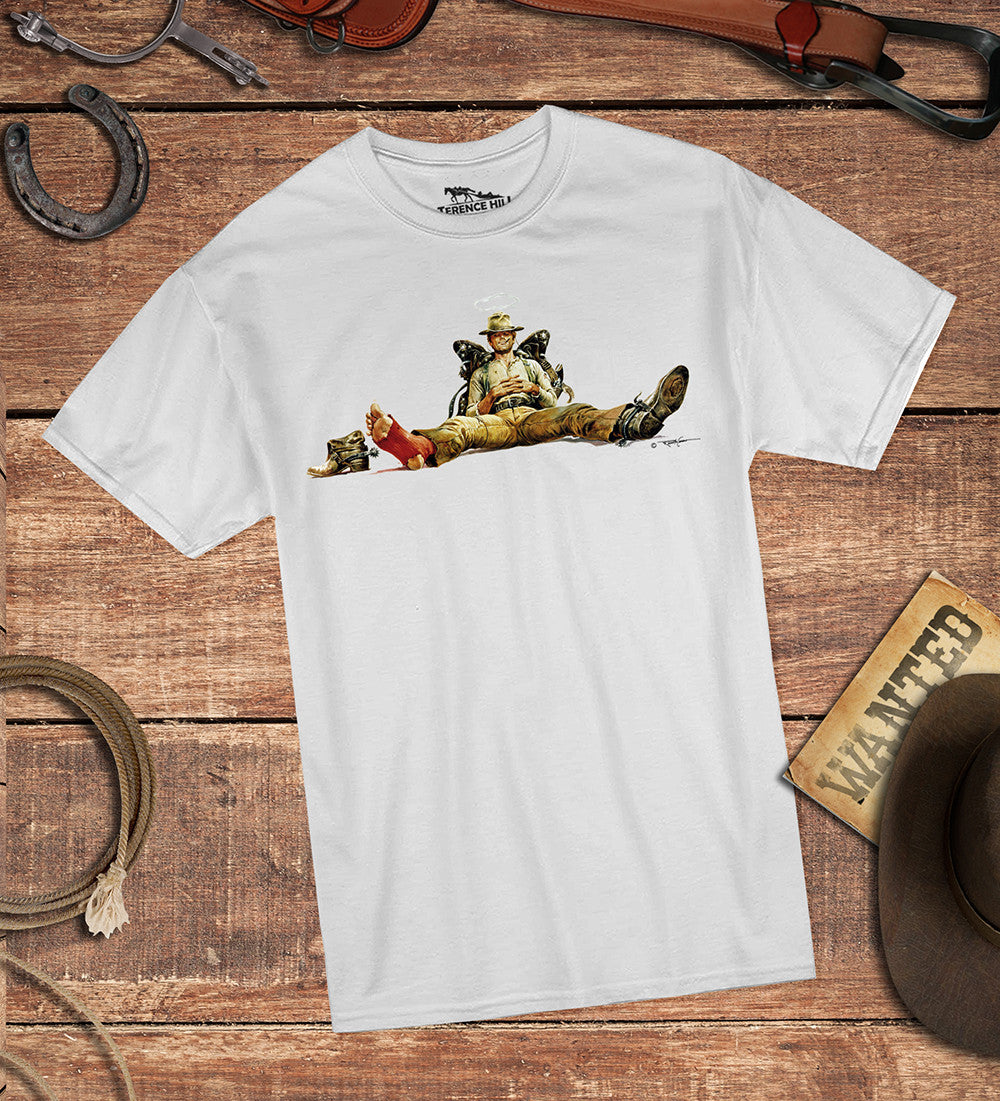 Nobody sitting - T-Shirt (white) - My Name is Nobody - Terence Hill - Renato Casaro Edition