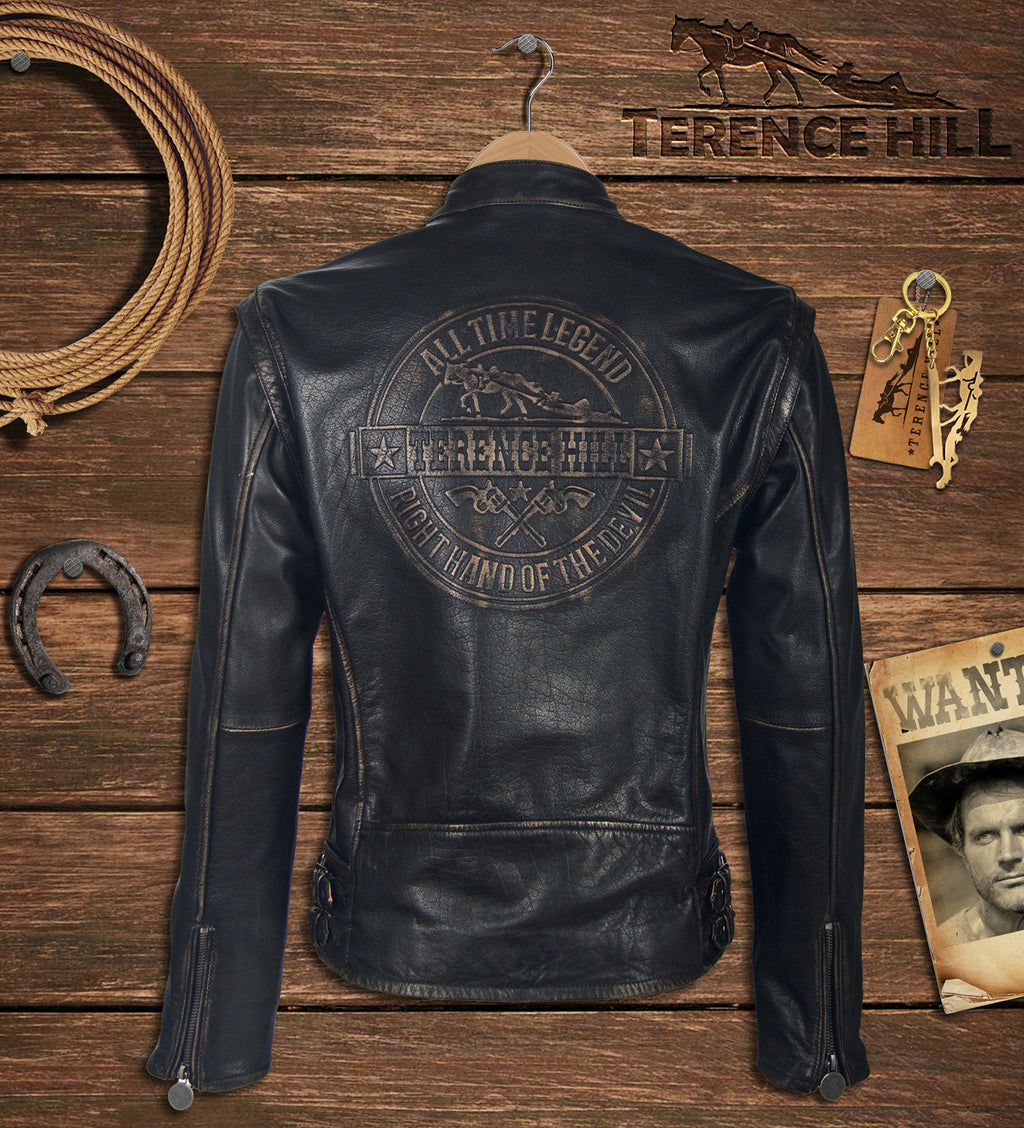 Limited Terence Hill leather jacket with original signature