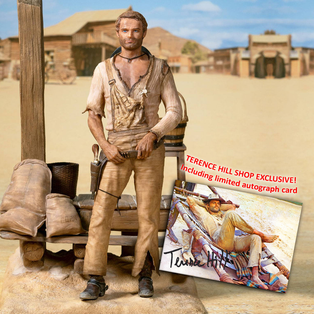 Terence Hill Statue 1970 im Maßstab 1:6 (36cm) inkl. exklusiver und persönlich signierter Autogrammkarte