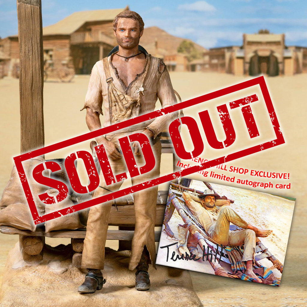 Terence Hill Statue 1970 im Maßstab 1:6 (36cm) inkl. exklusiver und persönlich signierter Autogrammkarte