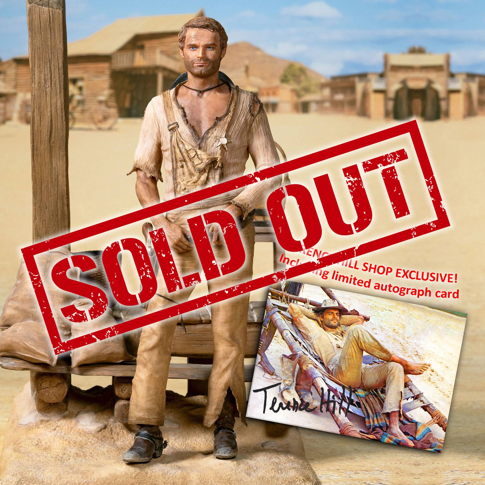 Statua Terence Hill 1970 scala 1:6 (36cm) con carta autografata esclusiva