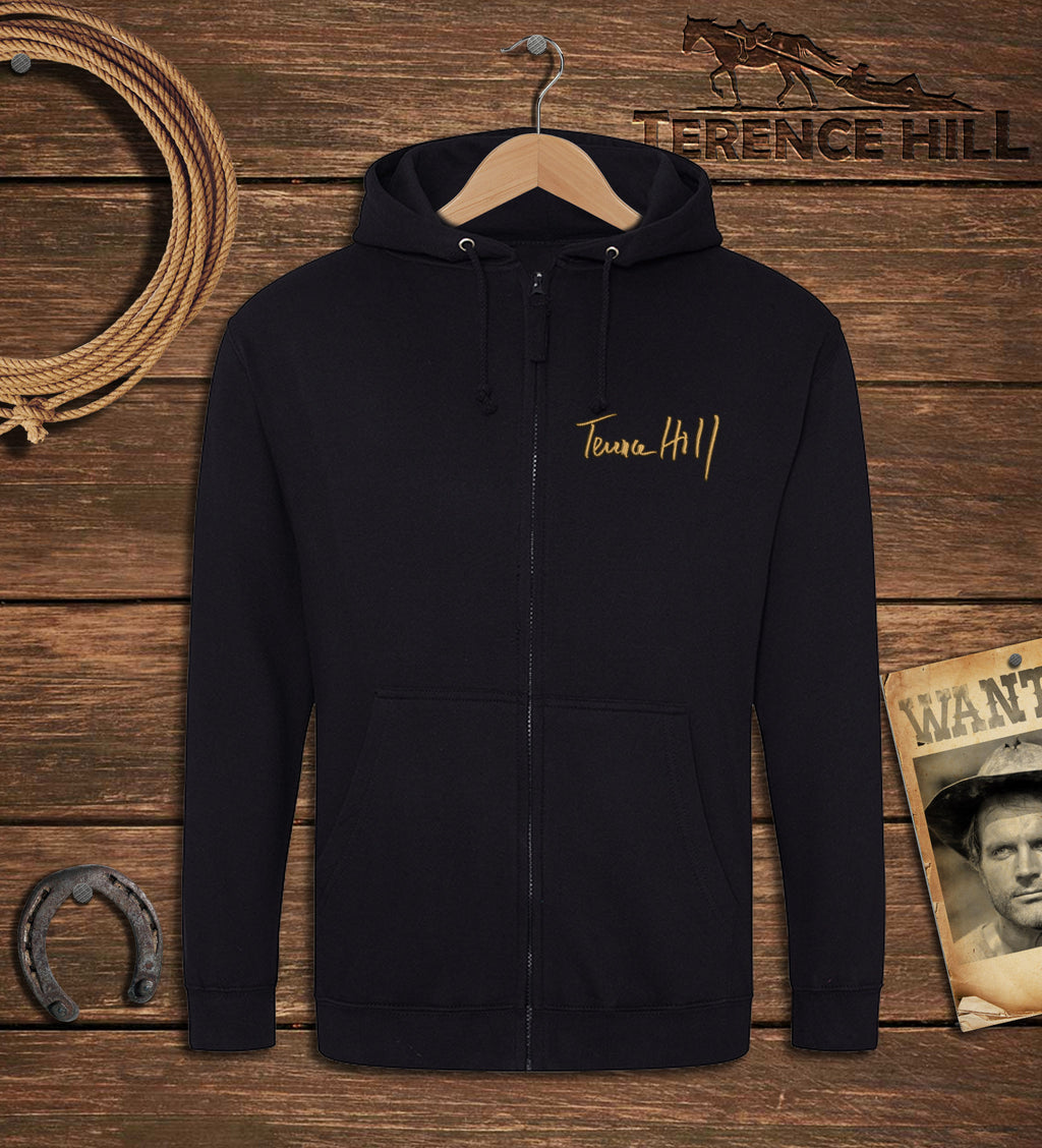 Logo / Autogramm - Zipper Jacke - Terence Hill Gold (schwarz)