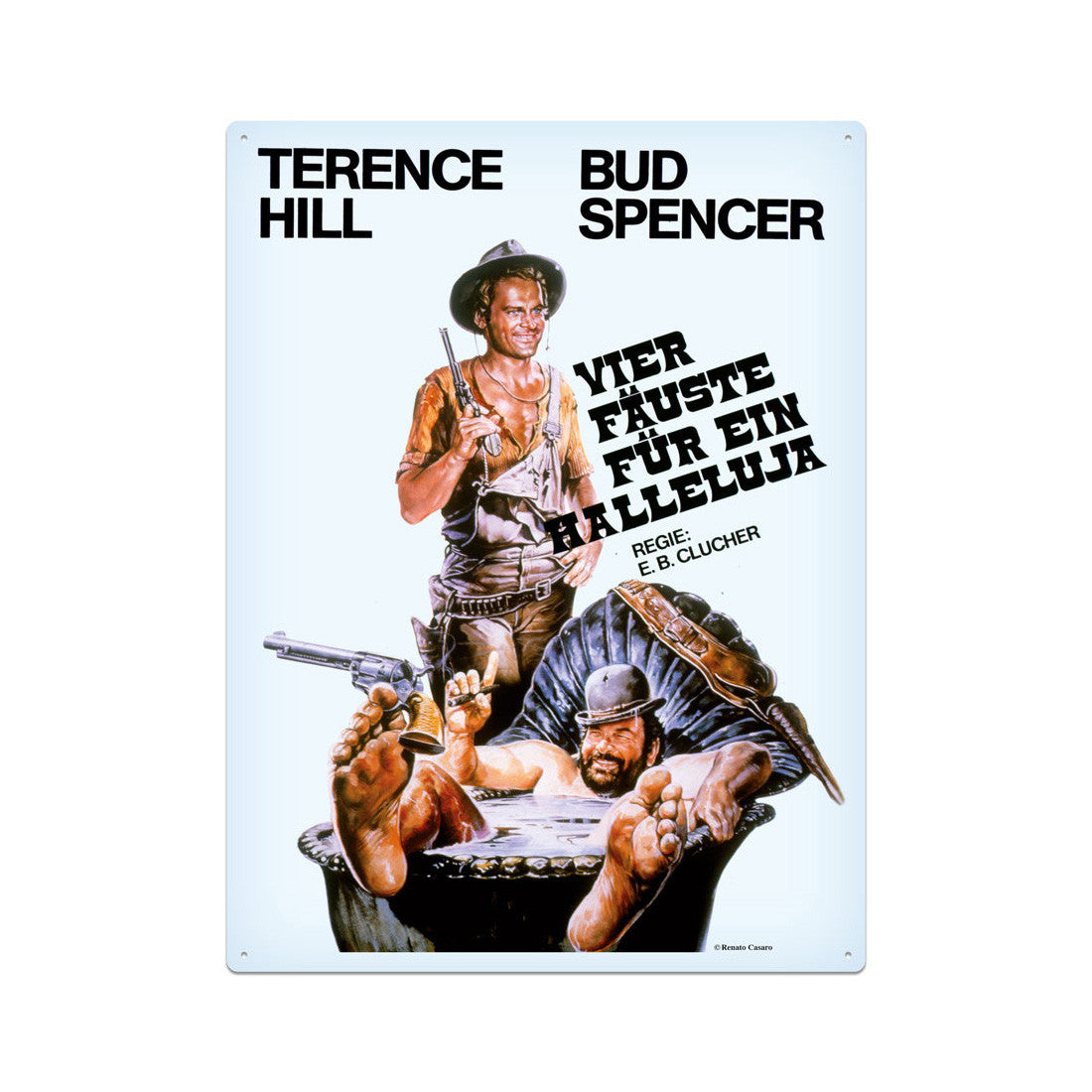 Targa in metallo (30x40cm) - Vier Fäuste für ein Halleluja