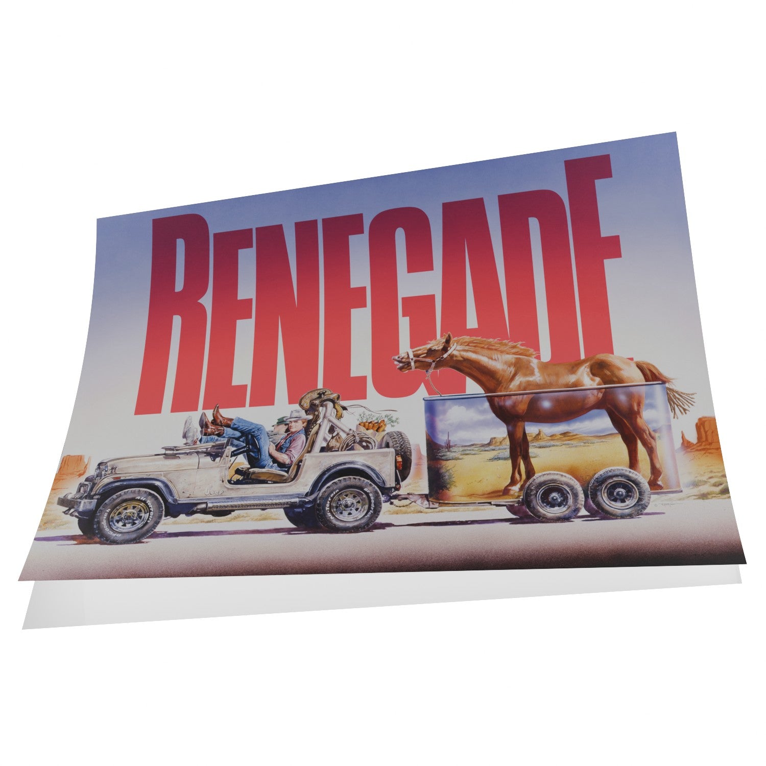 Poster - Jeep - Renegade un osso troppo duro - Terence Hill - Renato Casaro Edition