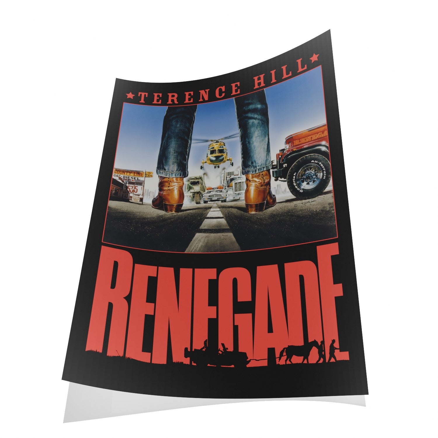 Poster - Renegade un osso troppo duro - Terence Hill - Renato Casaro Edition